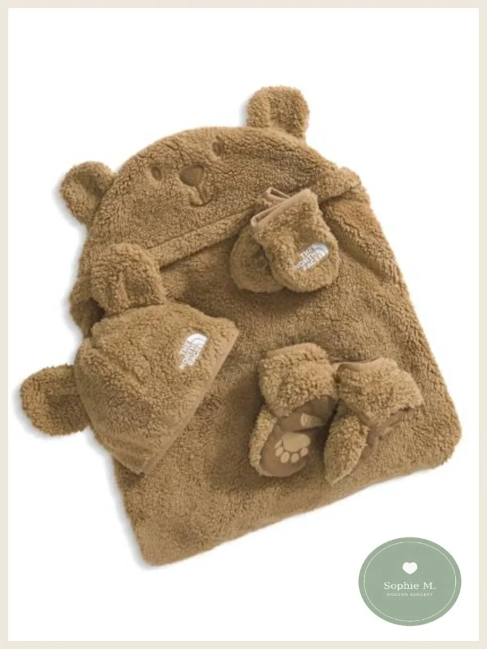 Baby Winter Gift Set Hat Mittens Booties Blanket Recycled Fleece